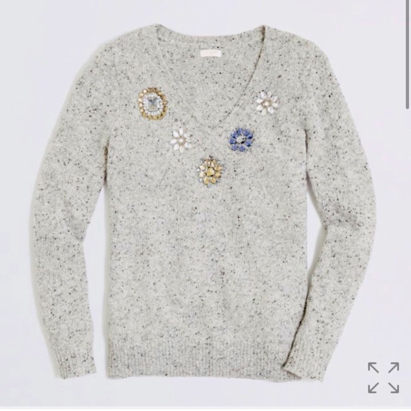 J. Crew Donegal Jeweld Wool Sweater - Picture 1 of 5
